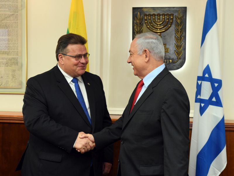 PM Netanyahu with Lithuanian FM Linkeviciu